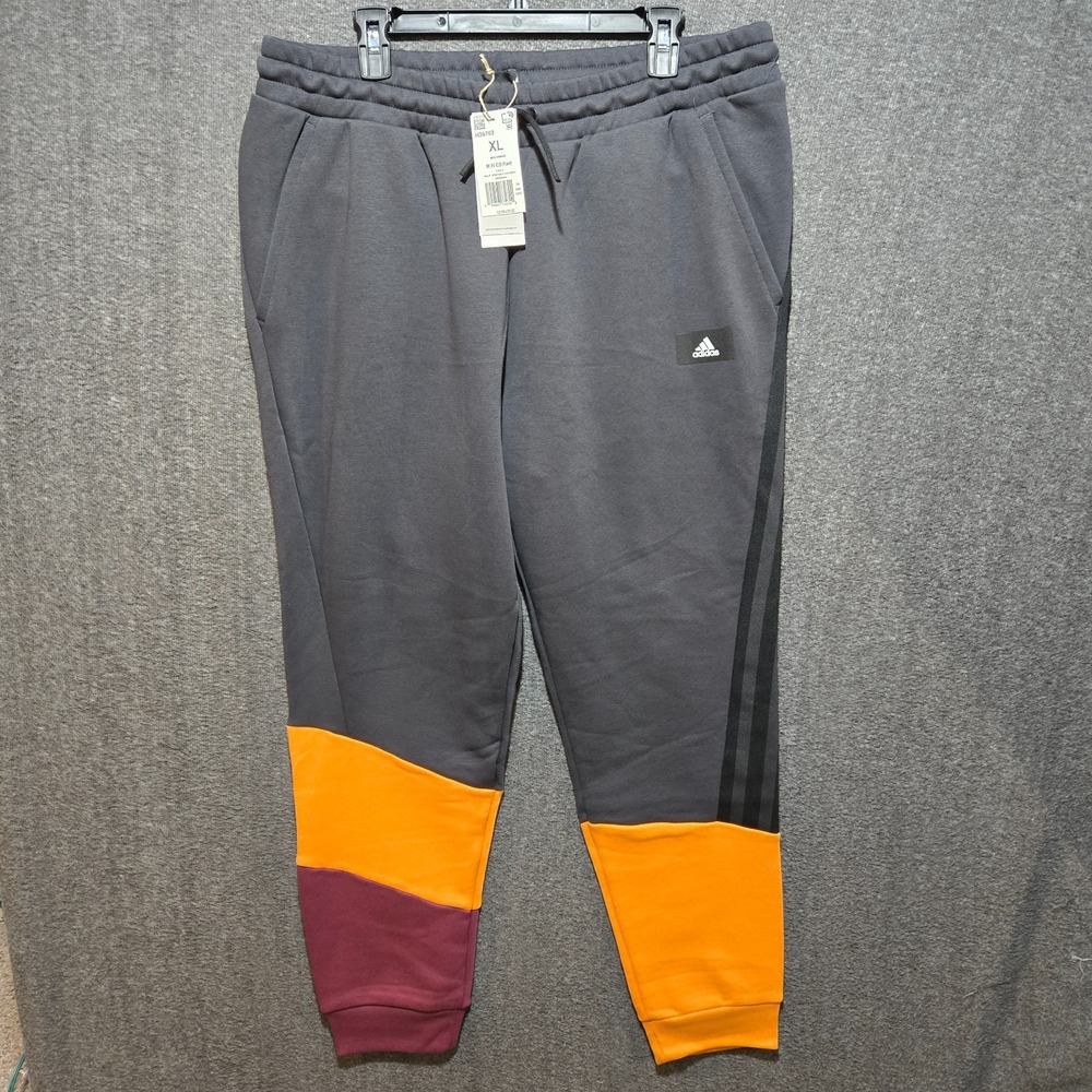 Adidas Men's Sportswear Colorblock Sweatpants Sz XL Gray NWT
